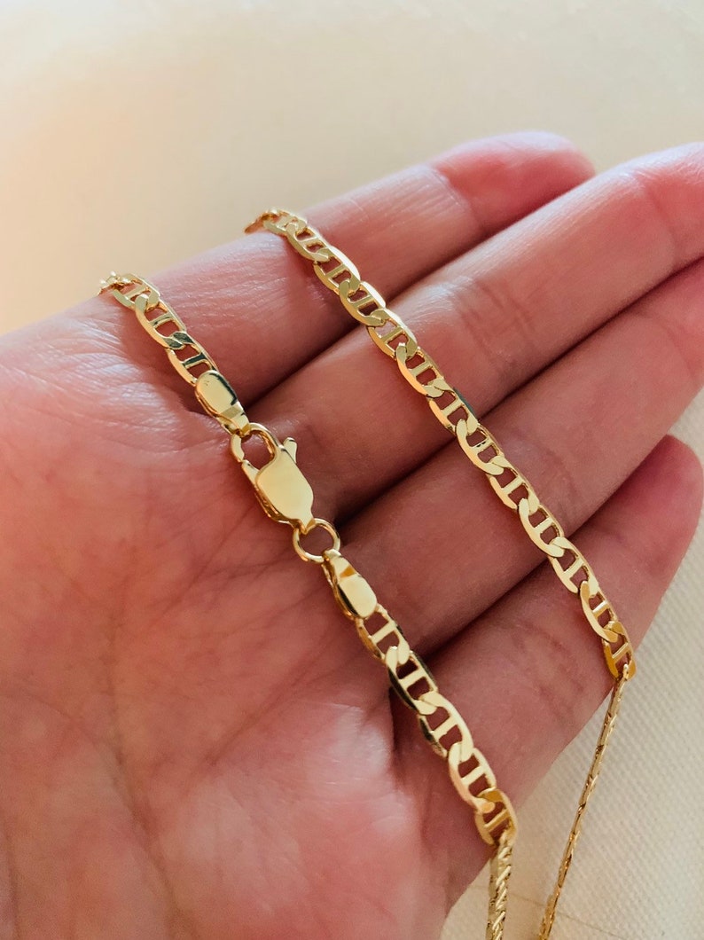 Men's Chain Mariner Link Chain Gold Filled Necklace Etsy