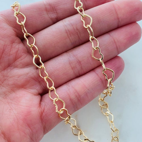 Gold Filled Heart Necklace Heart Link 