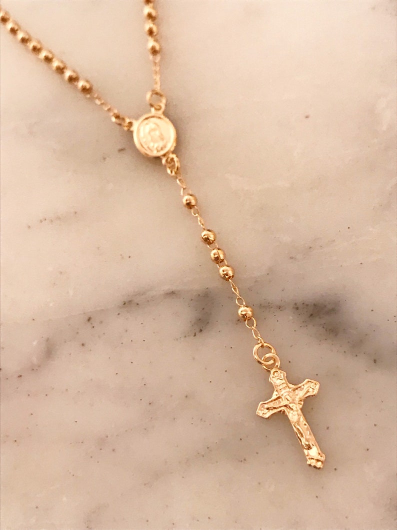 Rosary Necklace Y Necklace Lariat Necklace Layering Necklace Etsy