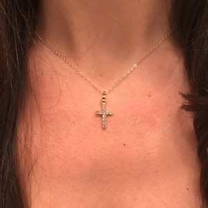 Cross Necklace, Necklace with Cross, Gold Cross Necklace, Tiny Gold Cross, Tiny Cross Necklace, Cross Charm Necklace, Modern Cross, Cross