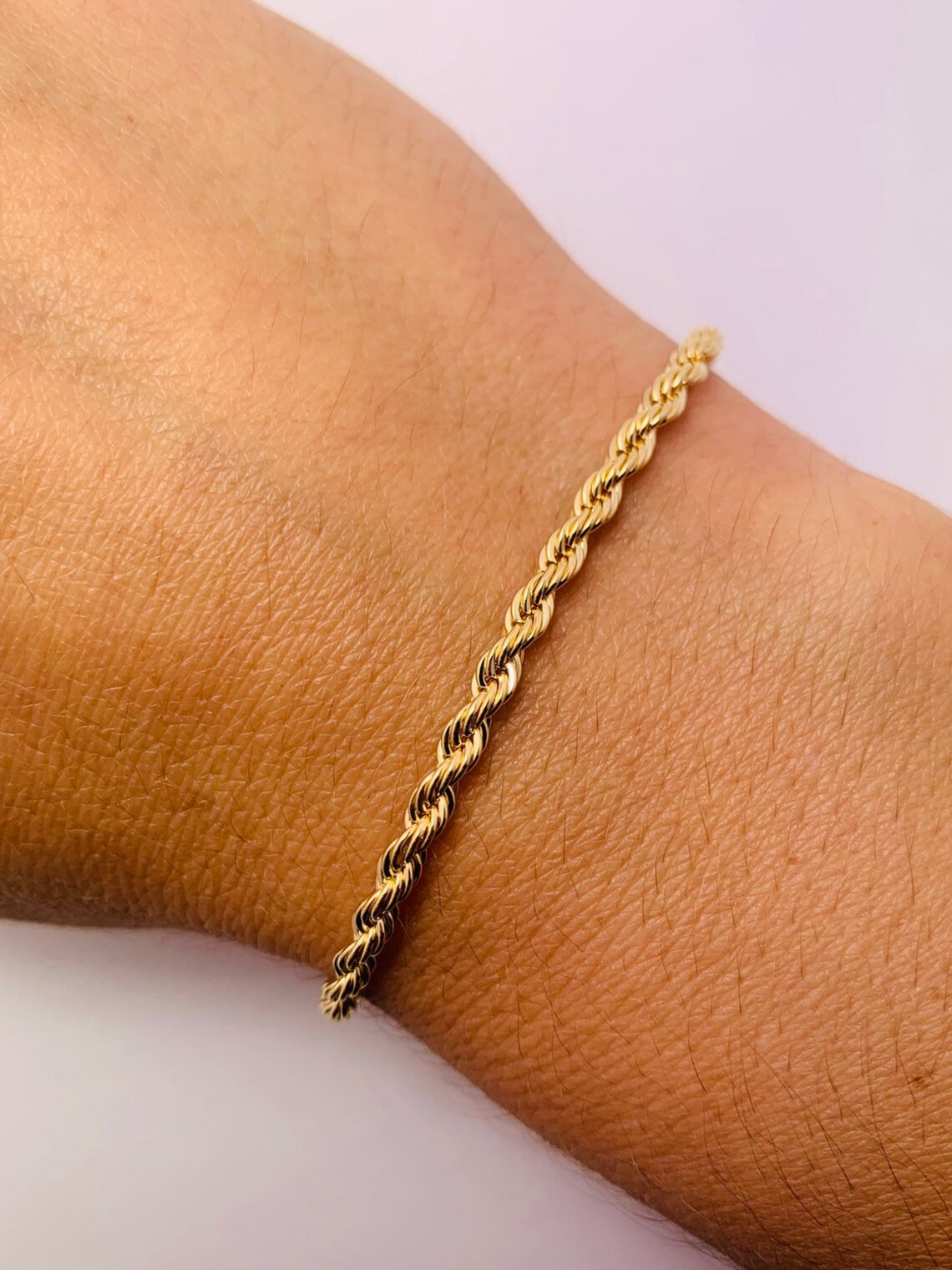 Gold Filled Rope Bracelet Gold Layering Bracelet Gold Chain Etsy