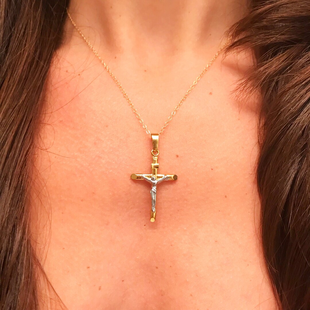 Cross Necklace Communion Necklace Religious Necklace Etsy