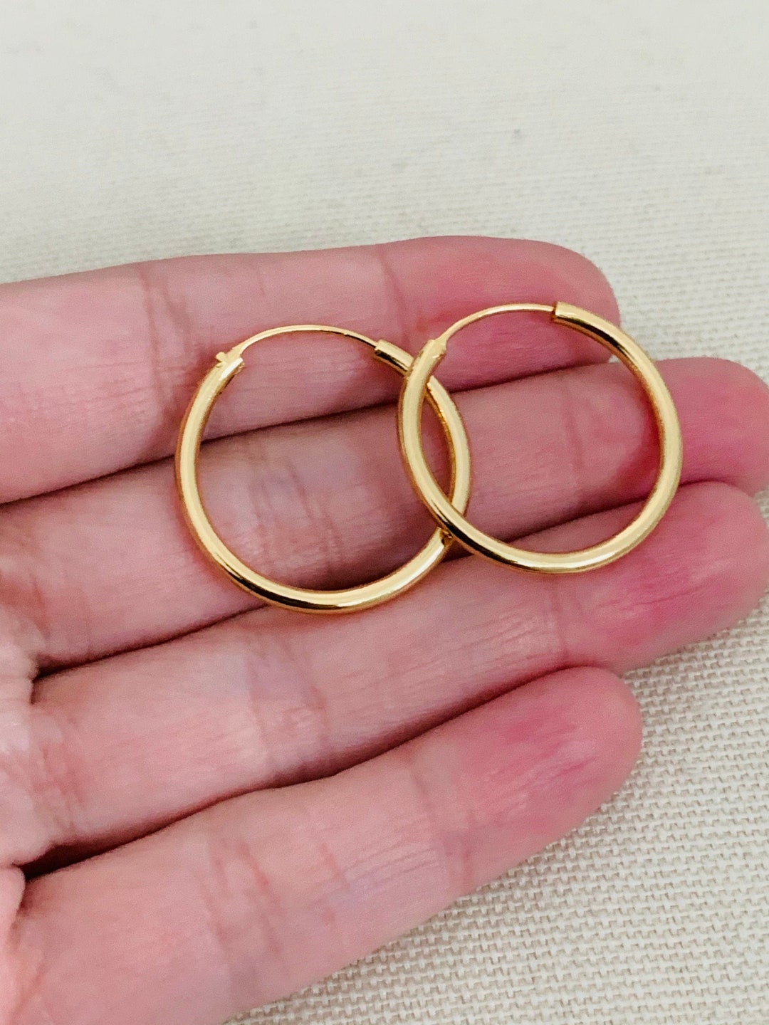 Thin Gold Hoop Earrings, Hoop Earrings, Gold Filled Earrings, Thin Hoop ...