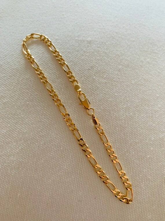 6MM 18k Gold Filled Figaro Anklet \u2022Layering Gold Anklet\u202218K Gold Filled Chain\u2022 Figaro Anklet\u2022 Figaro Chain \u2022 Everyday Anklet \u2022 Body Jewelry