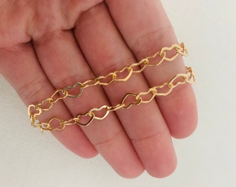 Gold Filled Bracelet, Heart Link Bracelet, Gold Bracelet, Delicate Bracelet,Layering Bracelet,Stacking Bracelet,Simple Bracelet, Gold Filled