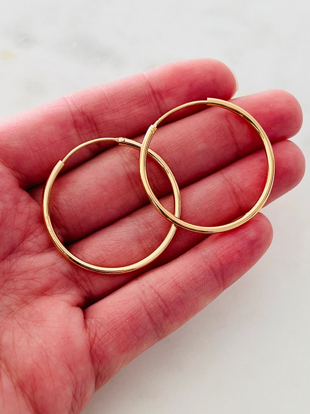 Thin Gold Hoop Earrings Hoop Earrings Gold Filled Earrings Etsy