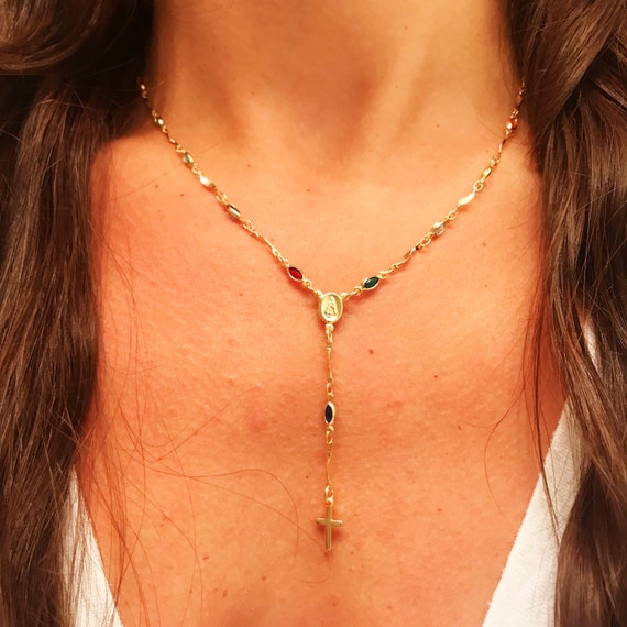 Etsy rosary necklace deals
