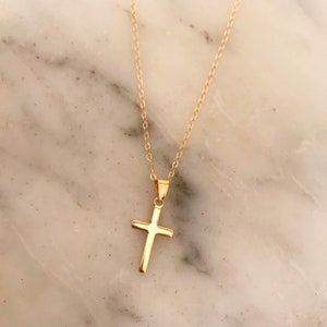 Cross Necklace, Tiny Cross Necklace, Cross Charm Necklace, Modern Cross, Dainty Gold Cross, Necklace with Cross, Simple Cross, Cross Jewelry