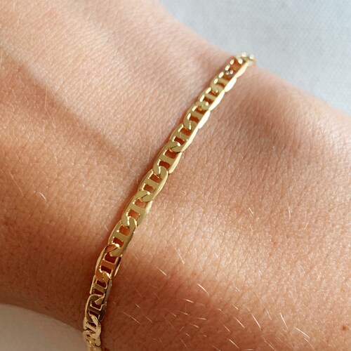 Gold Filled Mariner Link Bracelet Gold 
