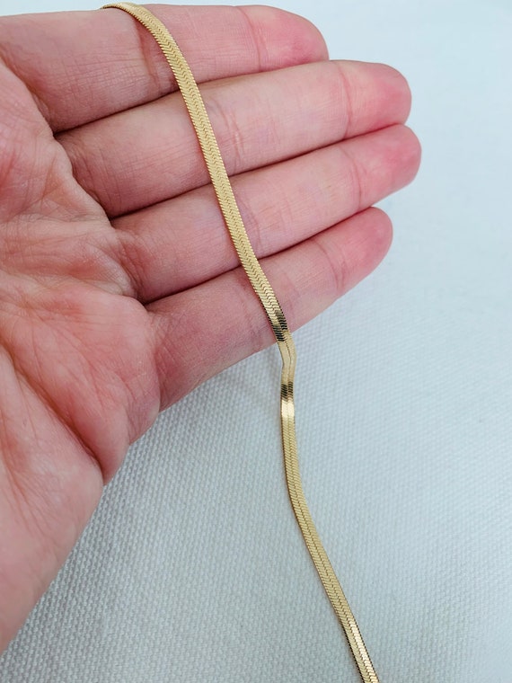 Herringbone 2024 gold anklet