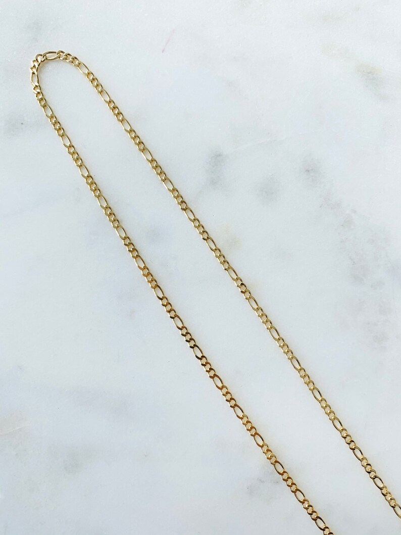 Womens Chain Figaro Chain Gold Filled Necklace Womens Etsy