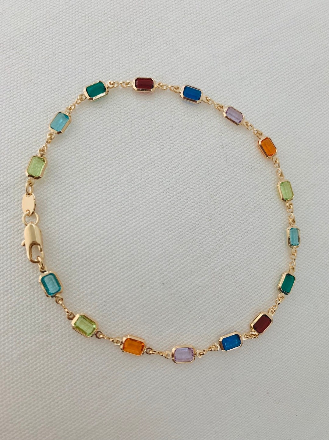 Gold Filled Gemstone Chain Bracelet, Gold Layering Bracelet, Gold Chain Bracelet, Gemstone Bracelet 18kt, Dainty Chain Bracelet, Bracelets