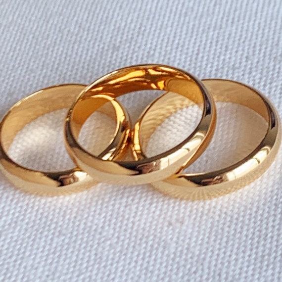 Anillo lleno oro de 18kt anillo para hombres anillo Etsy España