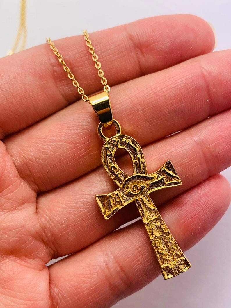 Ankh collar Ankh joyería egipcia joyería oro lleno de oro Ankh Etsy