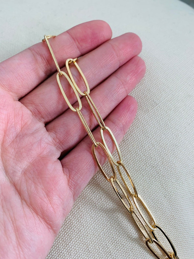 Paper Clip Chain Gold Filled Necklacegold Filled Etsy