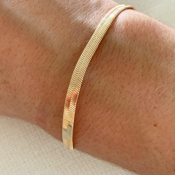 Visgraat armband goud gevulde armband visgraat sieraden Sieraden Armbanden Schakelarmbanden 