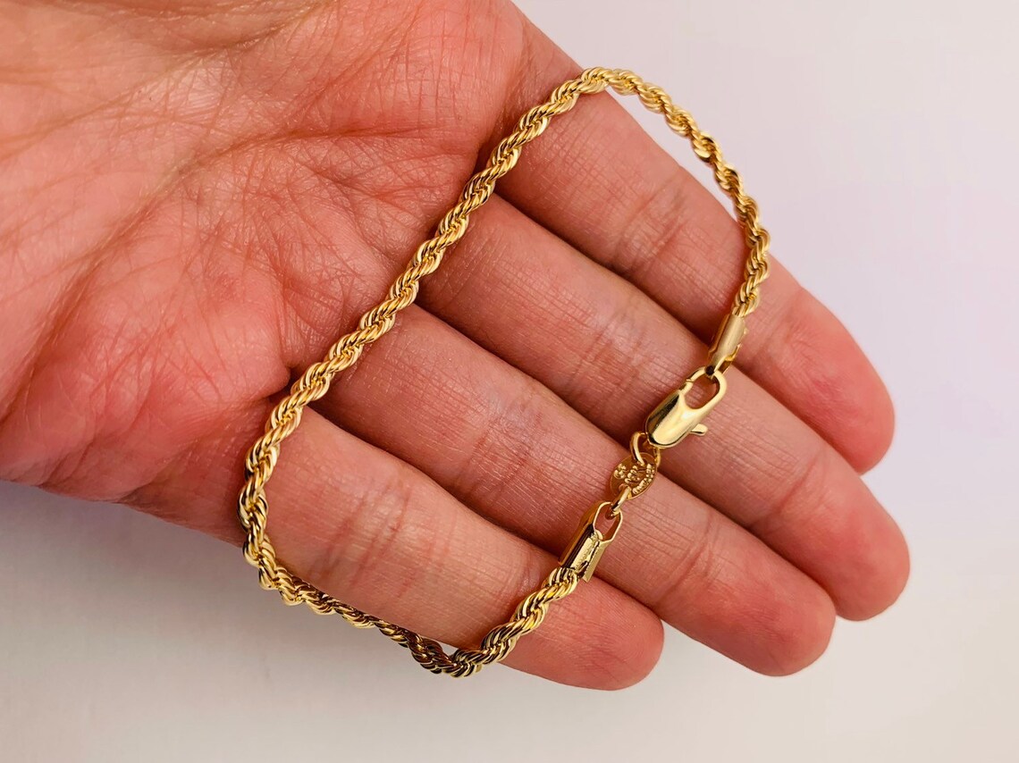 Gold Filled Rope Bracelet Gold Layering Bracelet Gold Chain Etsy