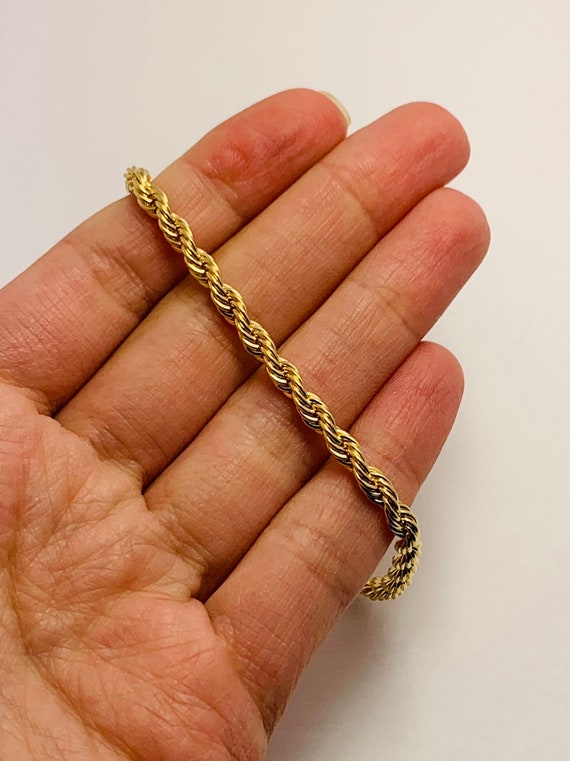Gold rope bracelet on sale mens