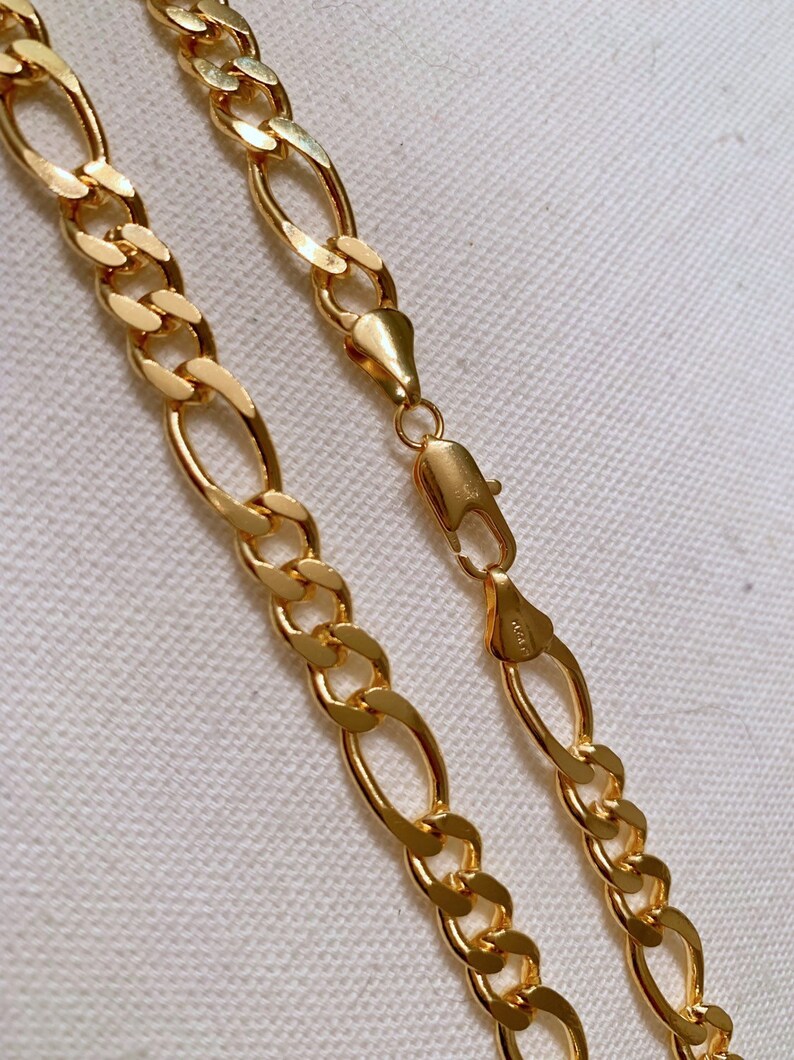Men's Chain Figaro Chain Gold Filled Necklace Mens Etsy
