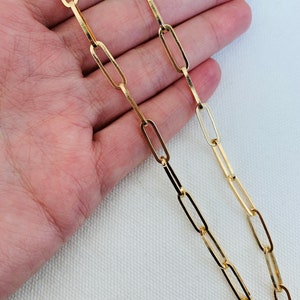 Paper Clip Chain, Gold Filled Necklace,Gold Filled Jewelry,Layering Necklace, Women's Necklace, Gold Filled Chain,Cable Link Chain,Rectangle