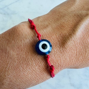 Evil Eye Bracelet Red String Blue Evil Eye Simple bracelet Minimalist Lucky Bracelet Unisex Adjustable Stacking Spiritual Buddhist Kabbalah