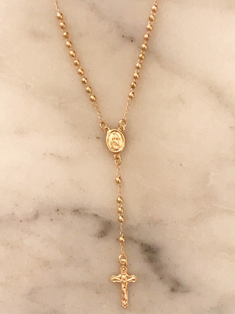 Rosary Necklace Y Necklace Lariat Necklace Layering Necklace Etsy