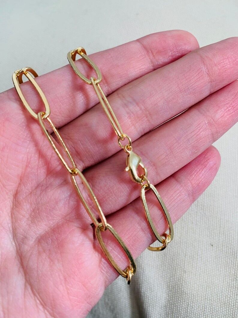 Paper Clip Chain Gold Filled Necklacegold Filled Etsy