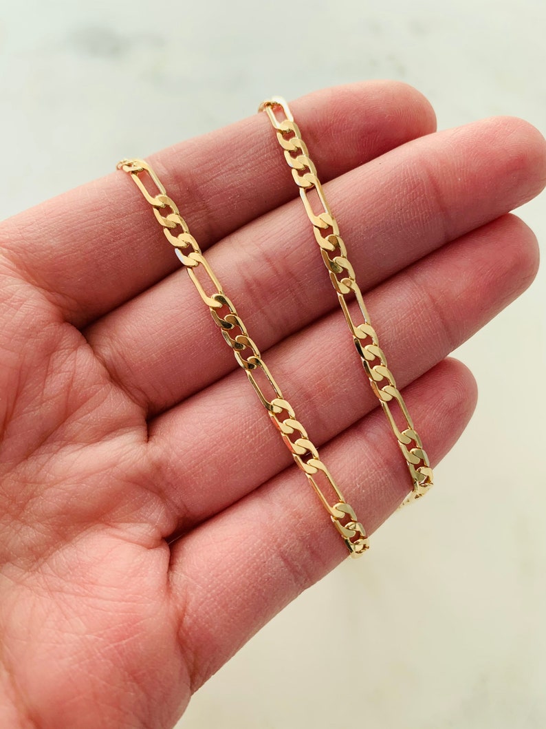 Womens Chain Figaro Chain Gold Filled Necklace Womens Etsy Singapore