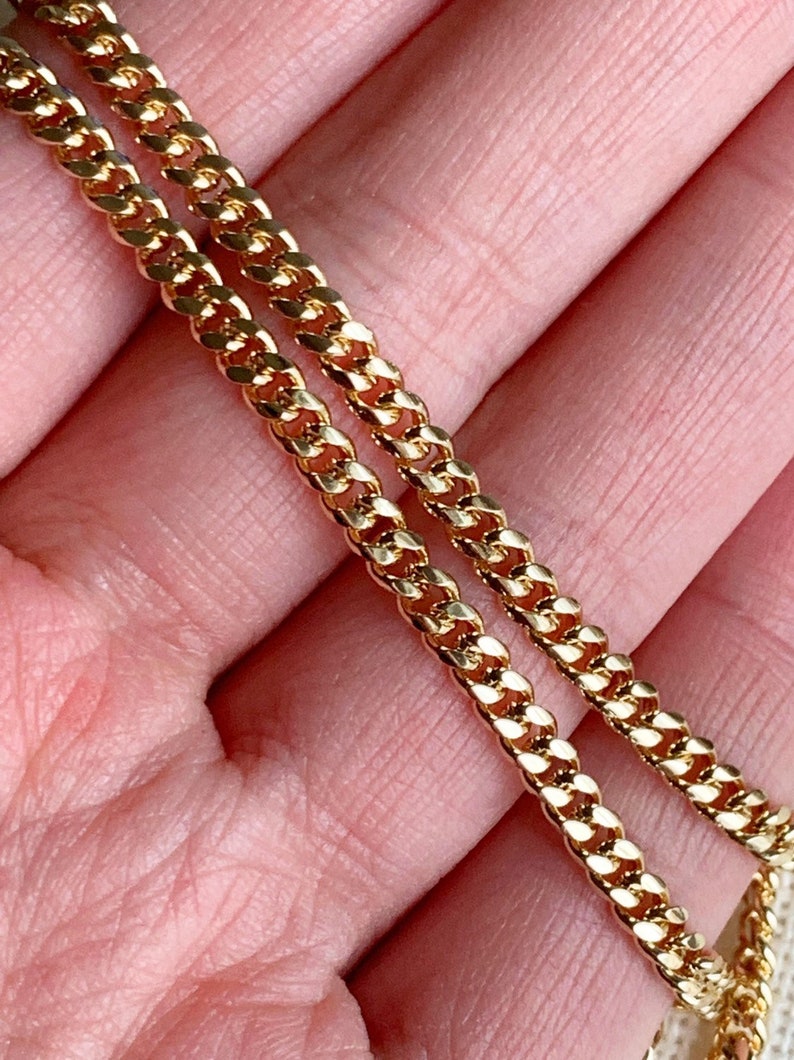 Necklace with Cross Curb Chain Cross Necklace Gold Filled Necklace Mens Necklace Mens Gift Men/'s Chain Mens Jewelry Jewelry for Men