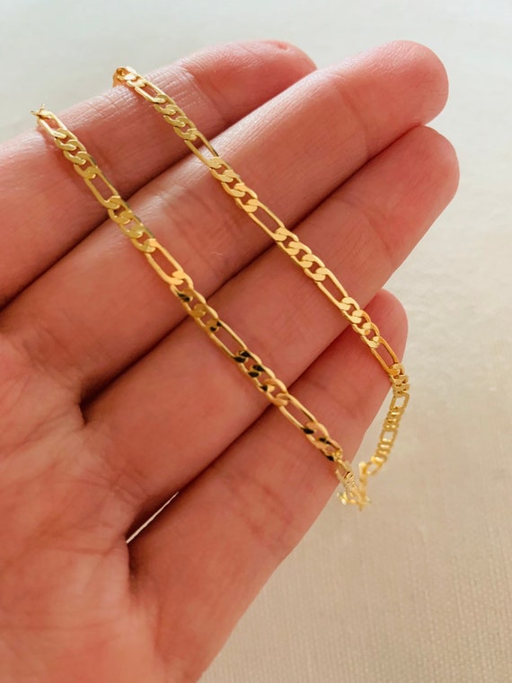 18kt Gold Filled Figaro Anklet Gold Anklet Figaro Chain Anklet