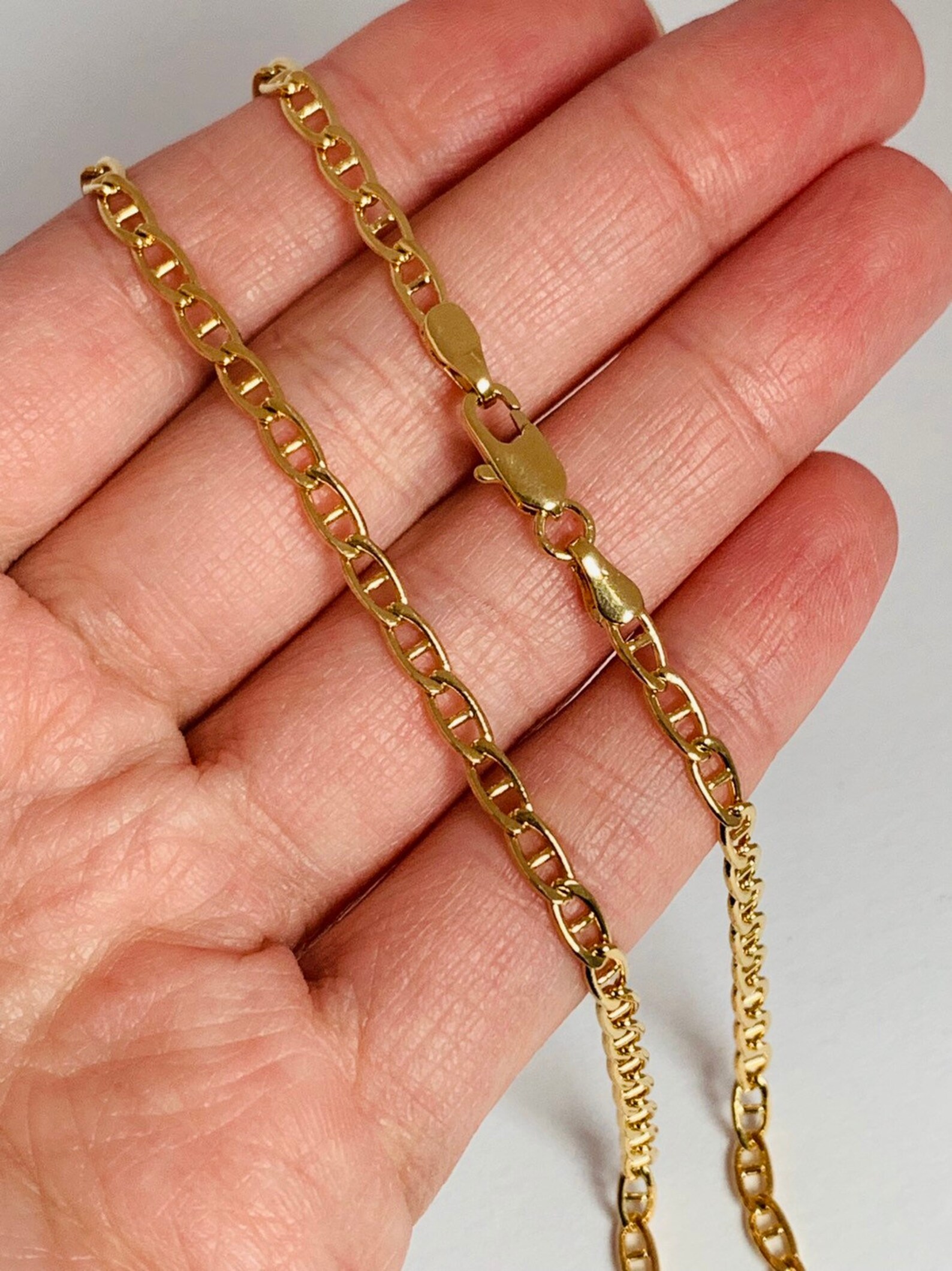 Yellow Gold Filled Chain Necklacemariner Chain Etsy
