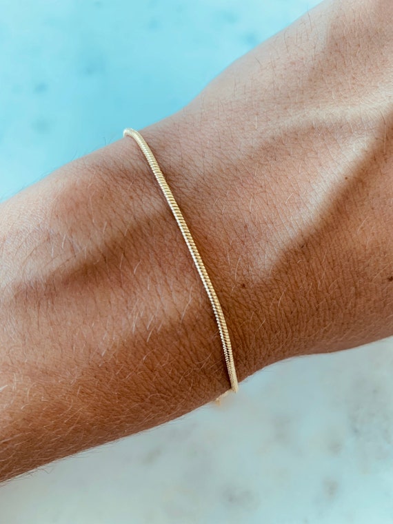 Snake Bracelet, Gold Filled Bracelet, Thin Bracelet, Delicate