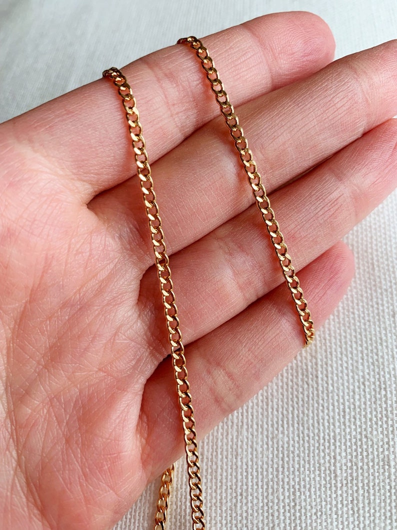 Men's Chain Cross Necklace Curb Chain Gold Filled Etsy