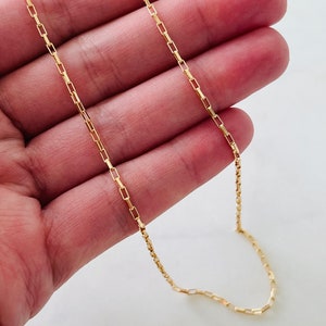 Paperclip Chain, Paperclip Necklace, Gold Rectangle Link Chain Necklace,Delicate Gold Necklace,Dainty Necklace,Gold Necklace, Layering Chain