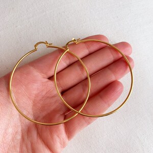 Thin Gold Hoop Earrings, Large Hoop Earrings, Gold Filled Earrings, Thin Hoop Earrings, Minimalist Jewelry, Simple Hoop Earrings