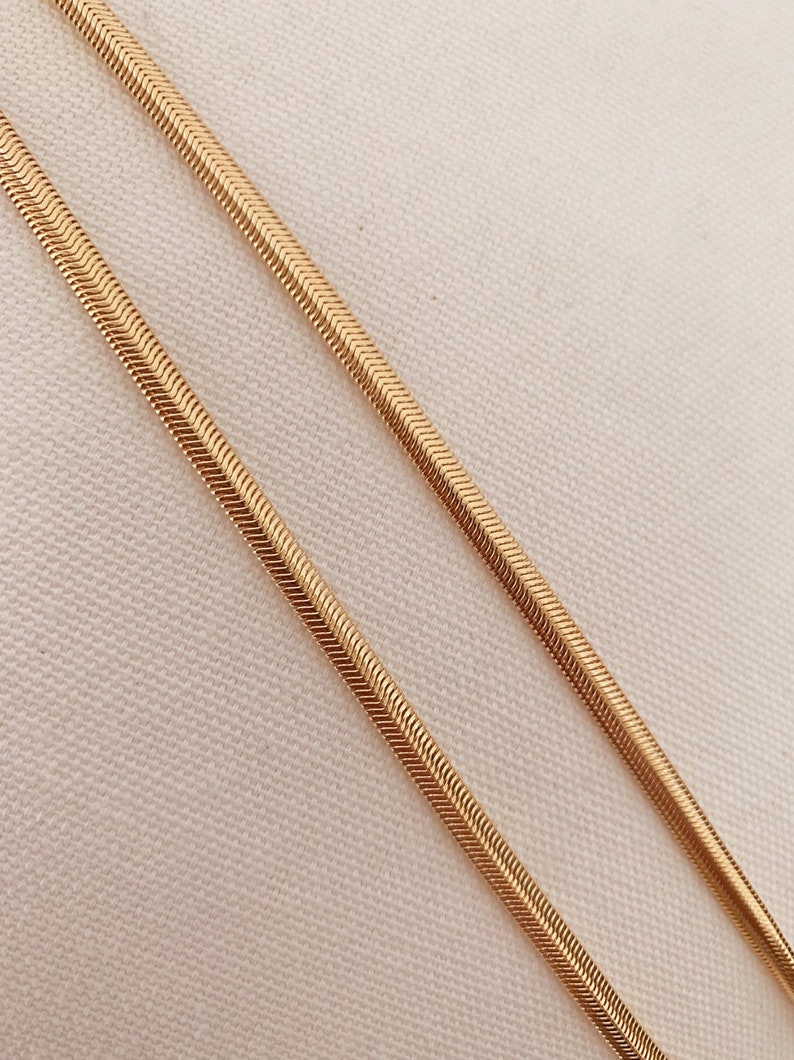 Magic Herringbone Chain Gold Filled Necklace Delicate Etsy