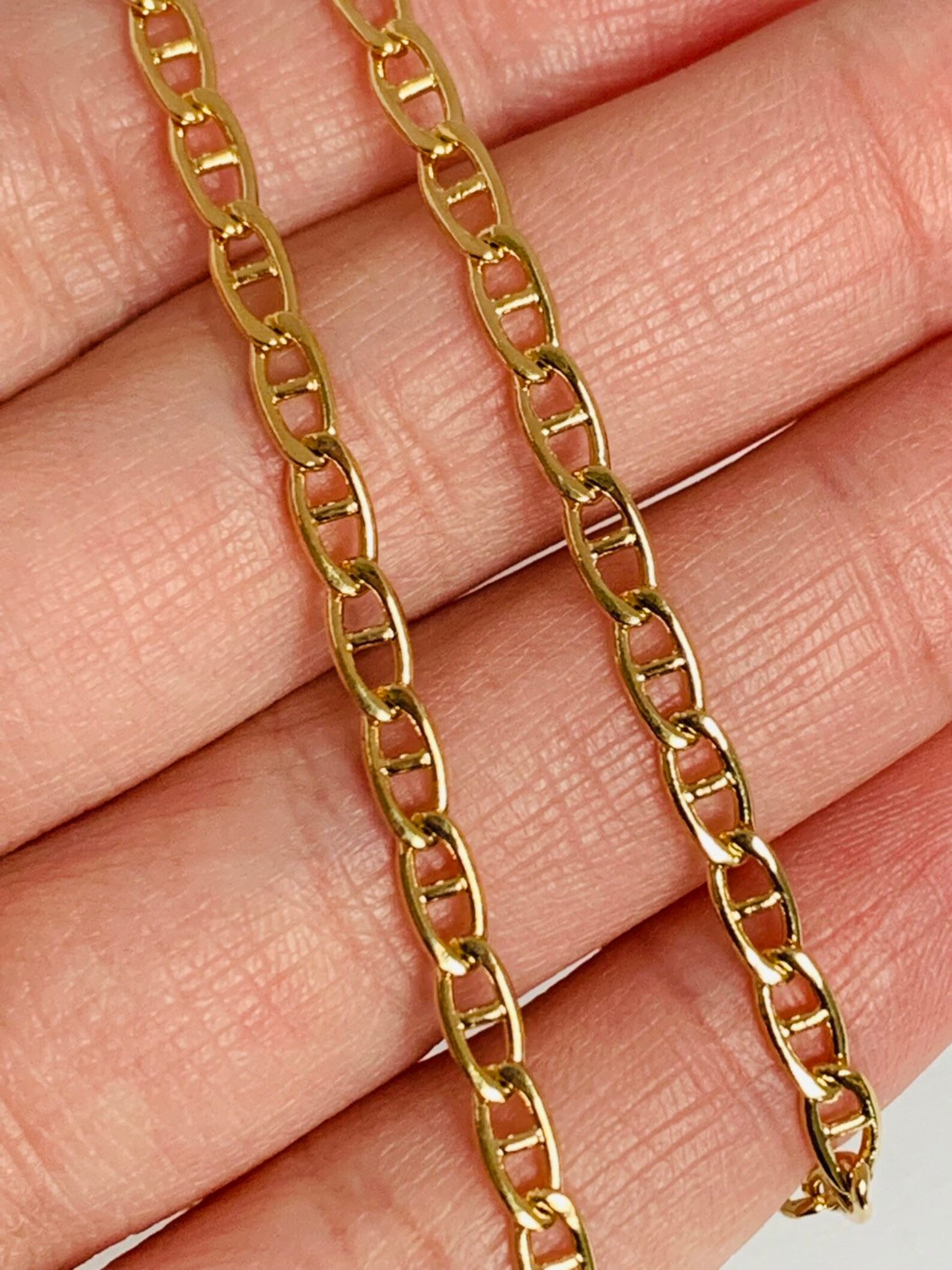 Yellow Gold Filled Chain Necklacemariner Chain Etsy