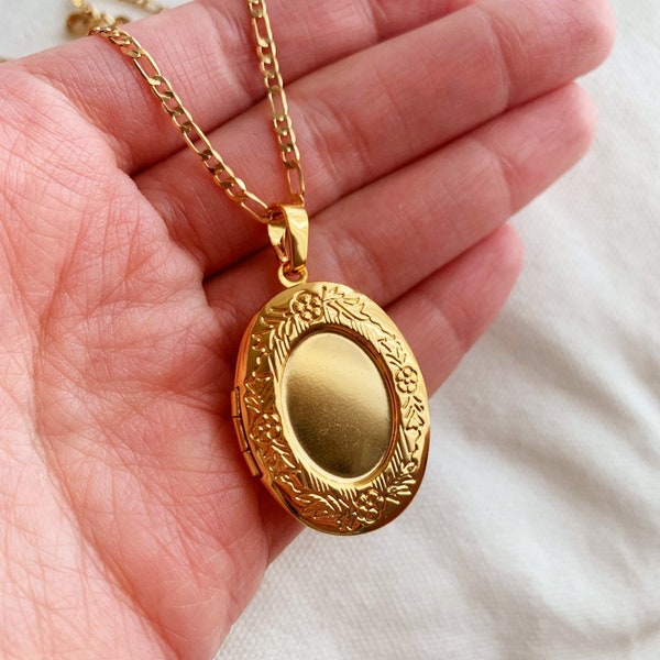 Simple Gold Locket Etsy