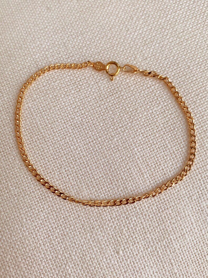 Gold Filled Curb Chain Bracelet Gold Layering Bracelet Gold Etsy