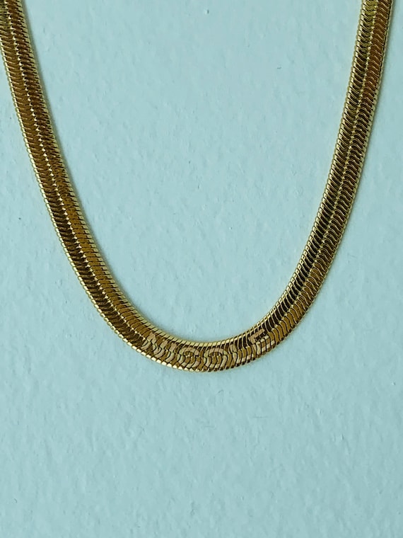 Custom Name Herringbone Chain Gold Filled Personalized Necklace
