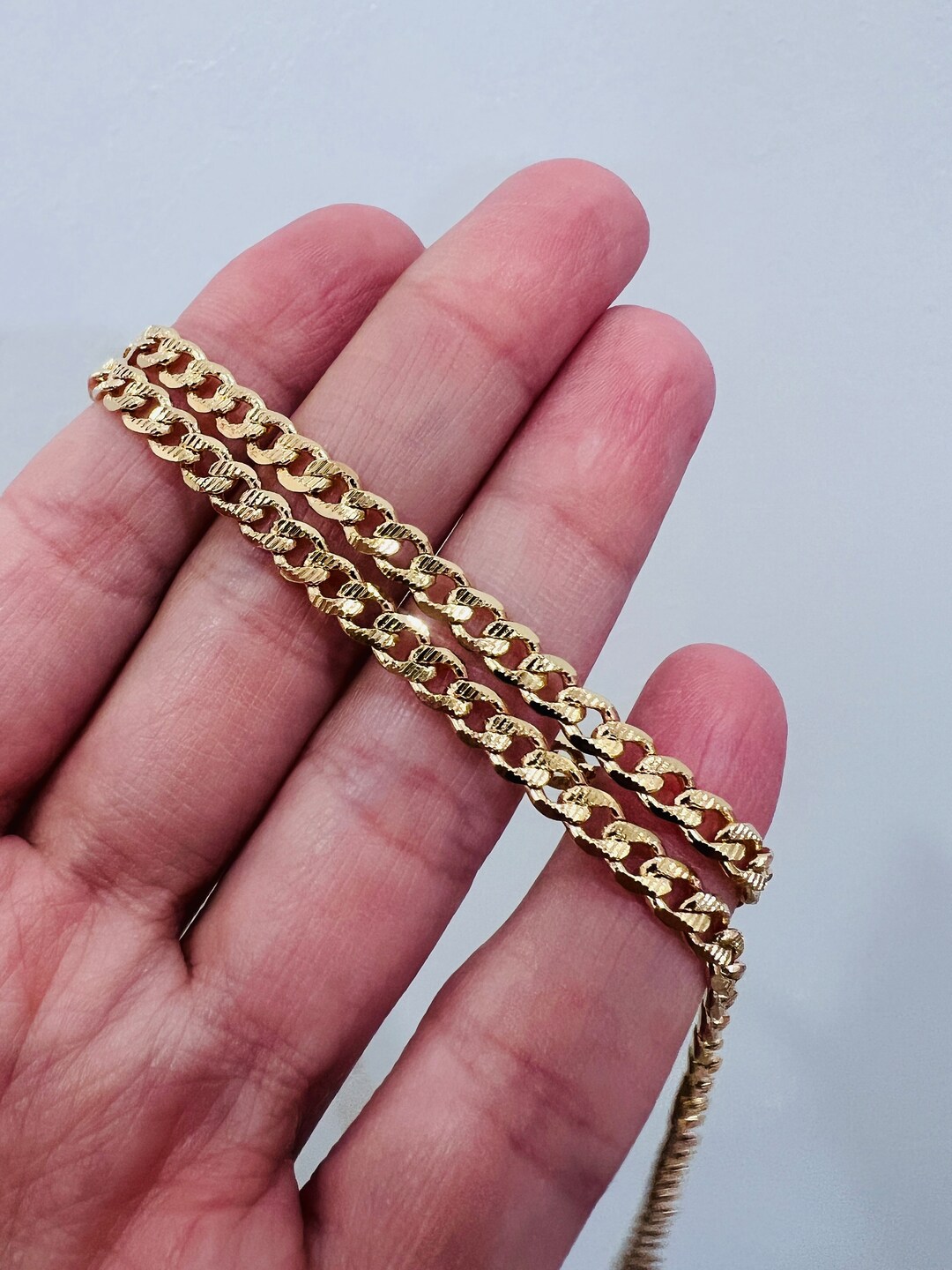 Men's Chain Cuban Link Chain Gold Filled Necklace Mens Etsy