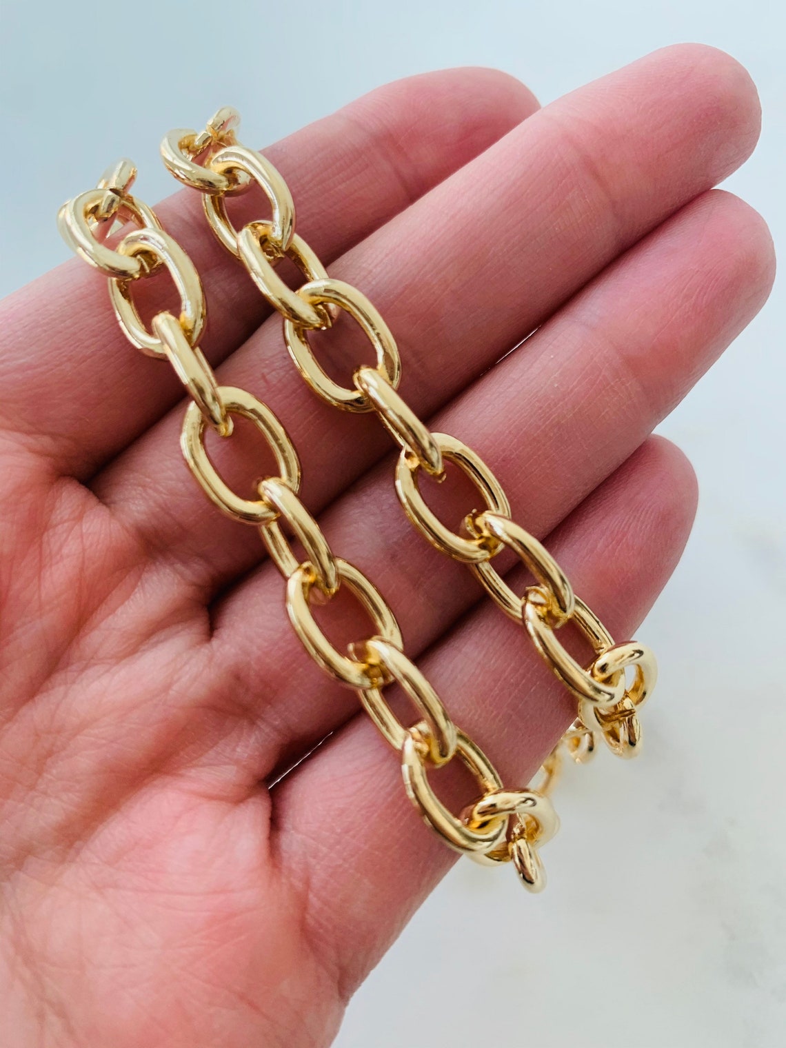 Gold Filled Chain Necklace Gold Cable Link Chain Necklace Etsy