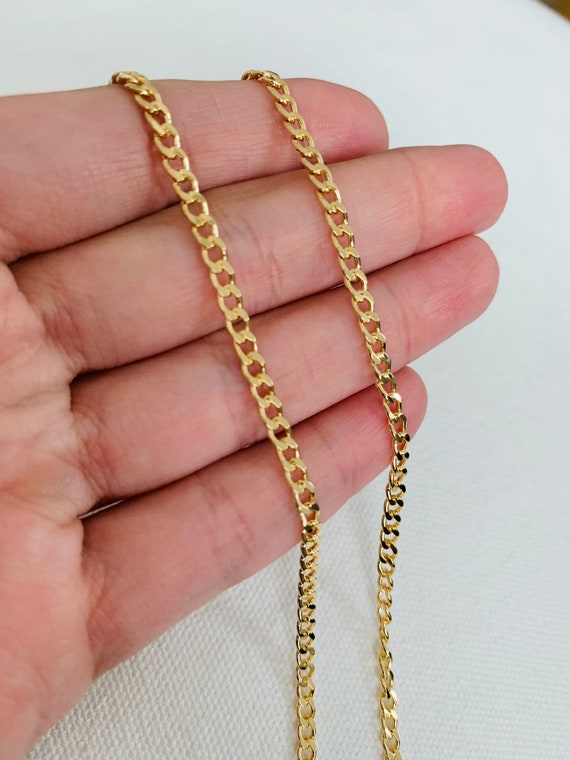 Large Flat Classy Curb Chain, Gold-tone Finish - 9/16 inch (15mm
