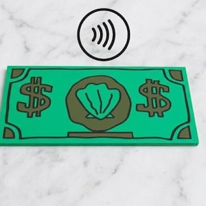 SpongeBob Tap to Pay Shell Dollar - Contactless Card Holder - Bikini Bottom RFID Wallet - Nostalgic Custom Card Sleeve