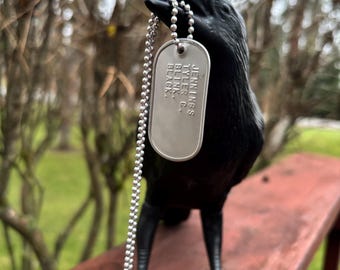 Licensed Ravenhood inspired jewelry ~Tyler Jennings BLINK. BLACK. dog tag from Kate Stewart’s second Ravenhood Legacy book Severed Heart!