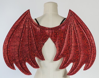 Metallic Red Dragon Wings: Wire-Free Costume, Cosplay Dress Up