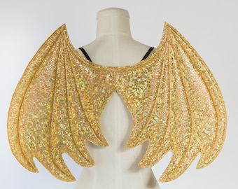 Gold Dragon Wings, wireless wings, costume dragon wings, golden wings, Halloween Costume, cosplay wings, cosplay dragon, pretend play