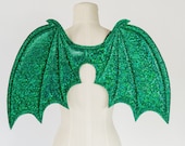 Green Dragon Wings, costume wings, Halloween costume, cosplay demon wings, kids dress up wings