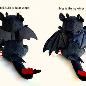 Toy Dragon Wings, Upgraded wings for Build-a-bear Toothless plush, Light fury wings, Night fury wings image 6