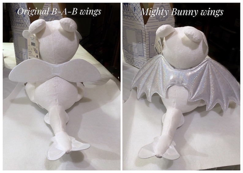 Toy Dragon Wings, Upgraded wings for Build-a-bear Toothless plush, Light fury wings, Night fury wings image 7